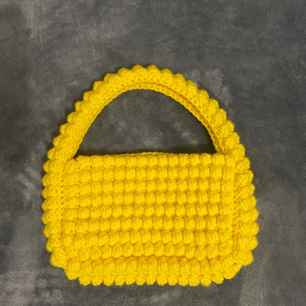 Crochet Yellow Bubble Handbag